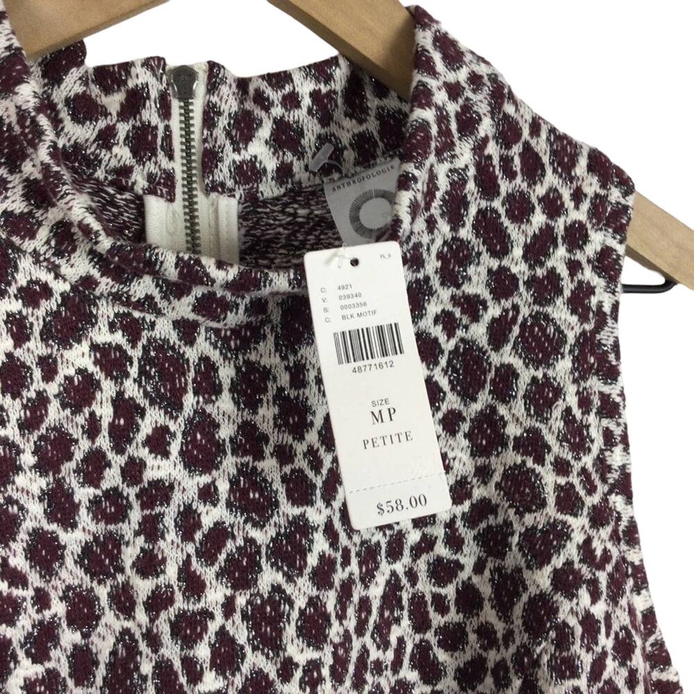 Anthropologie Akemi + Kin Leopard Print Metallic Top, medium petite, NWT - Picture 2 of 3